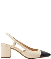 Jack Rogers Summer Leather Cap Toe Slingback Pumps