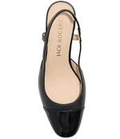 Jack Rogers Summer Leather Patent Cap Toe Slingback Pumps