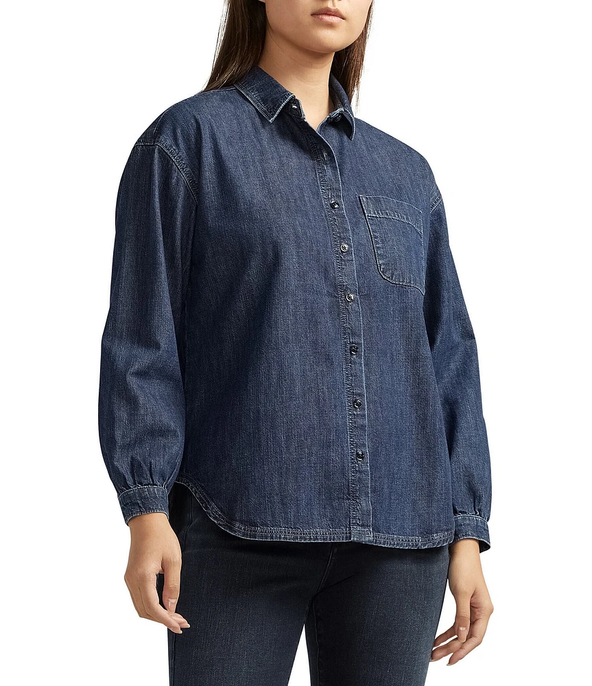Jag Jeans Collette Denim Relaxed Button Down Patch Pocket Shirt
