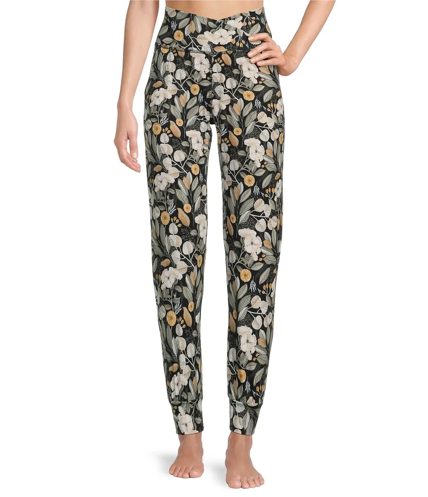 JALA Cross Waist Floral Print Jogger