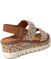 Jambu Destiny Braided Textile and Leather Platform Wedge Sandals