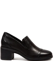 Jambu Vaughn Leather Block Heel Loafers