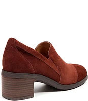 Jambu Vaughn Suede Block Heel Loafers