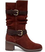 Jambu Victoria Water Resistant Suede Belted Slouch Boots