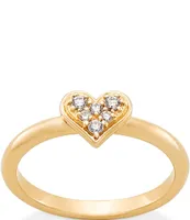 James Avery 14K Gold Delicate Pave Diamond Heart Band Ring