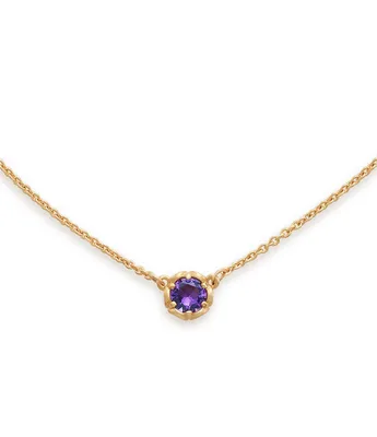 James Avery 14K Gold February Cherished Birthstone Amethyst Necklace