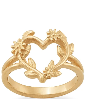 James Avery 14K Gold Flowering Vines Heart Ring