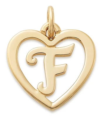 James Avery 14k Gold Heart Script Initial Charm