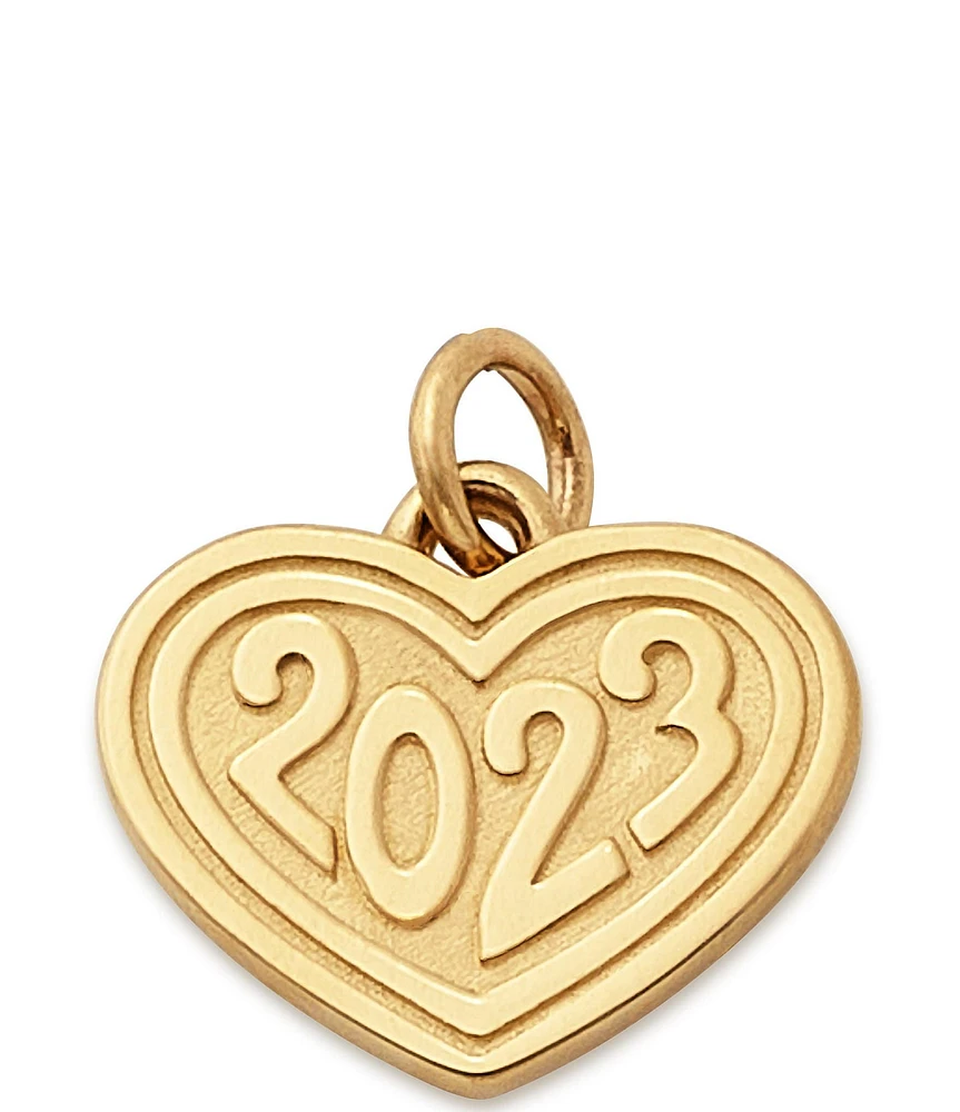 James Avery 14k Gold Heart with #double;2023#double; Charm