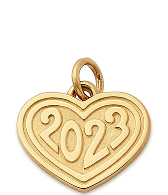 James Avery 14k Gold Heart with #double;2023#double; Charm