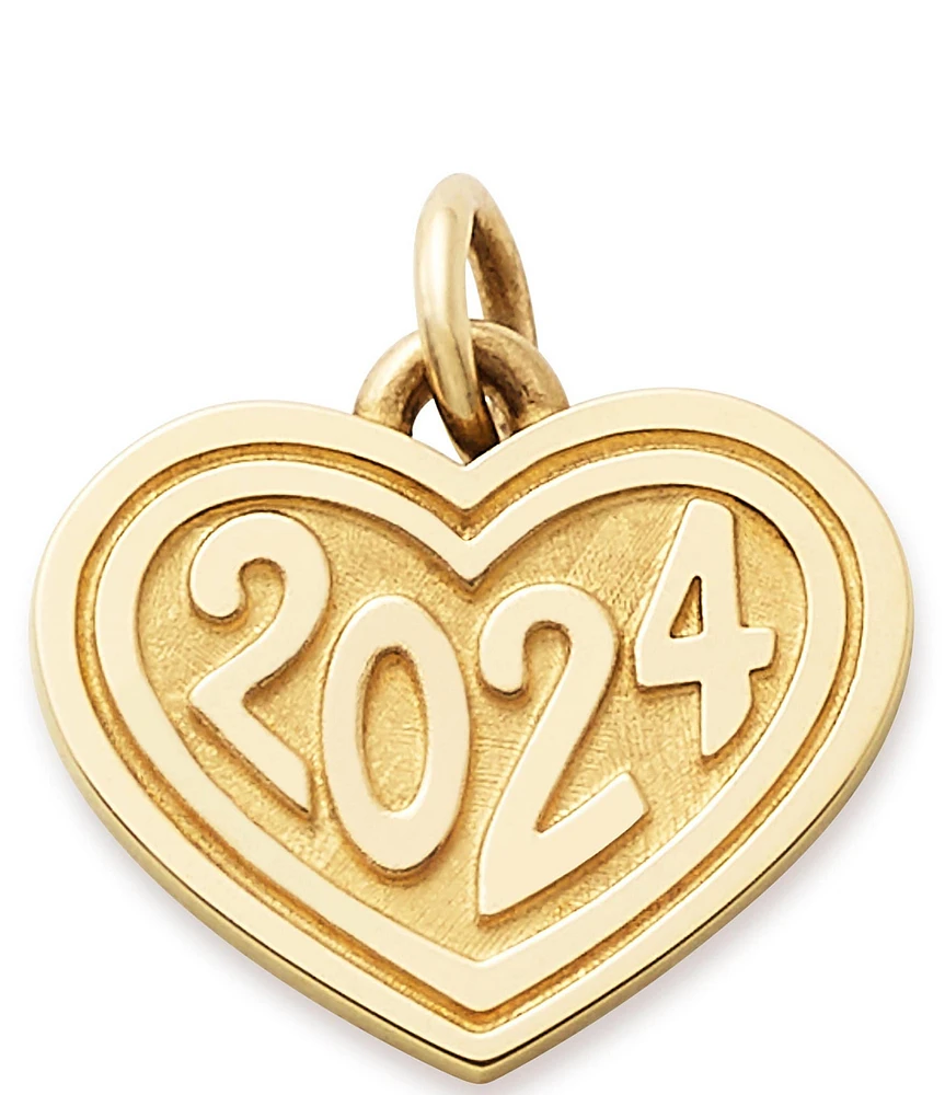 James Avery 14K Gold Heart with 2024 Graduation Charm