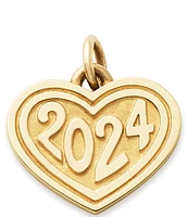 James Avery 14K Gold Heart with 2024 Graduation Charm