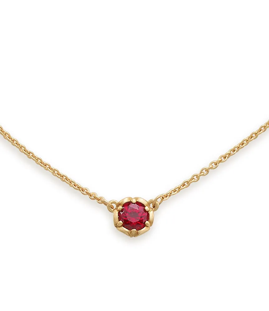 James Avery 14K Gold July Cherished Birthstone Lab Created Ruby Necklace