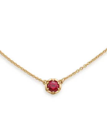 James Avery 14K Gold July Cherished Birthstone Lab Created Ruby Necklace