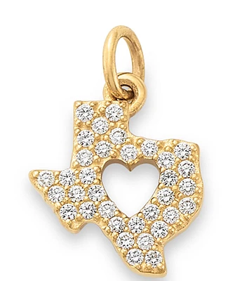 James Avery 14k Gold Pave Diamond Deep in the Heart of Texas Charm