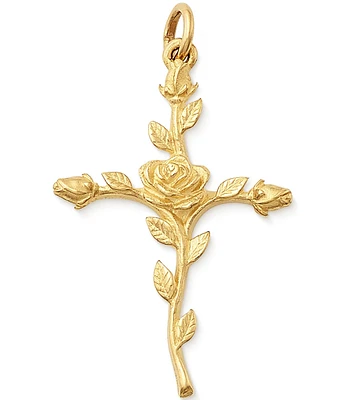 James Avery 14K Gold Rosebud Cross Charm