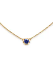 James Avery 14K Gold September Cherished Birthstone Lab Created Blue Sapphire Pendant Necklace