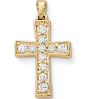 James Avery 18k Gold Plain Latin Cross Charm with Diamonds