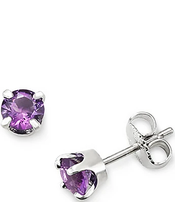 James Avery Amethyst Gemstone February Birthstone Ear Posts