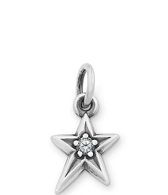 James Avery April Birthstone Lab Created White Sapphire Shining Star Charm