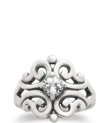 James Avery April Birthstone Spanish Lace Ring with Lab-Created White Sapphire