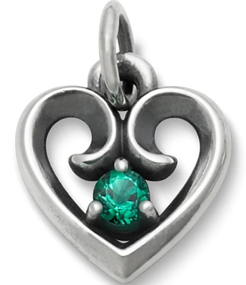 James Avery Avery Remembrance Heart May Birthstone with Lab-Created Emerald Charm