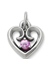 James Avery Avery Remembrance Heart October Birthstone with Lab-Created Pink Sapphire Charm