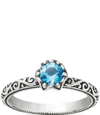 James Avery Cherished Birthstone Ring with Blue Topaz