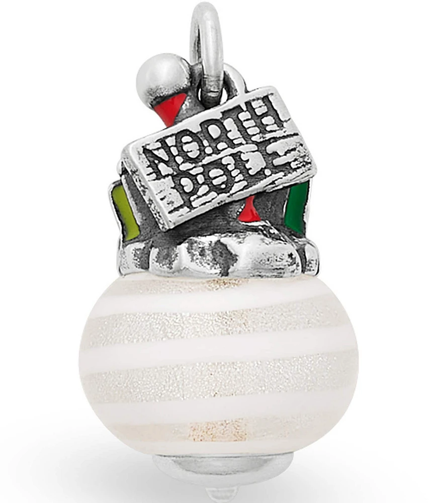 James Avery Christmas Enamel North Pole Art Glass Charm