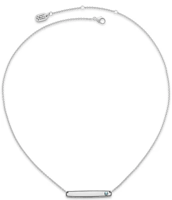 James Avery December Birthstone Blue Zircon Engravable Horizon Collar Necklace