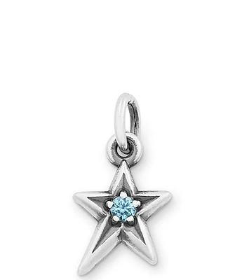 James Avery December Birthstone Blue Zircon Shining Star Pendant Charm