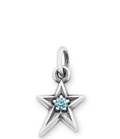 James Avery December Birthstone Blue Zircon Shining Star Pendant Charm