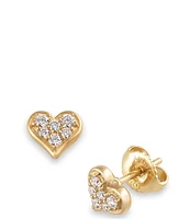 James Avery Delicate Pave Diamond 14K Gold Heart Stud Earrings