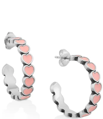 James Avery Enamel Connected Hearts Hoop Earrings