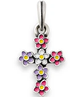 James Avery Enamel Floral Cross Pendant Charm