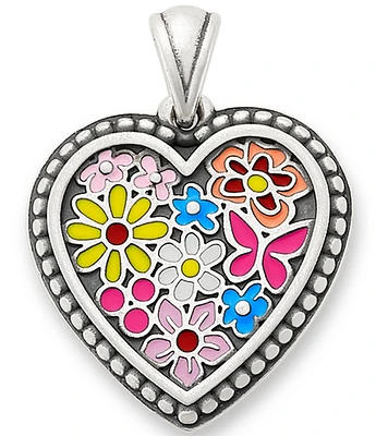 James Avery Enamel Floral Heart Pendant