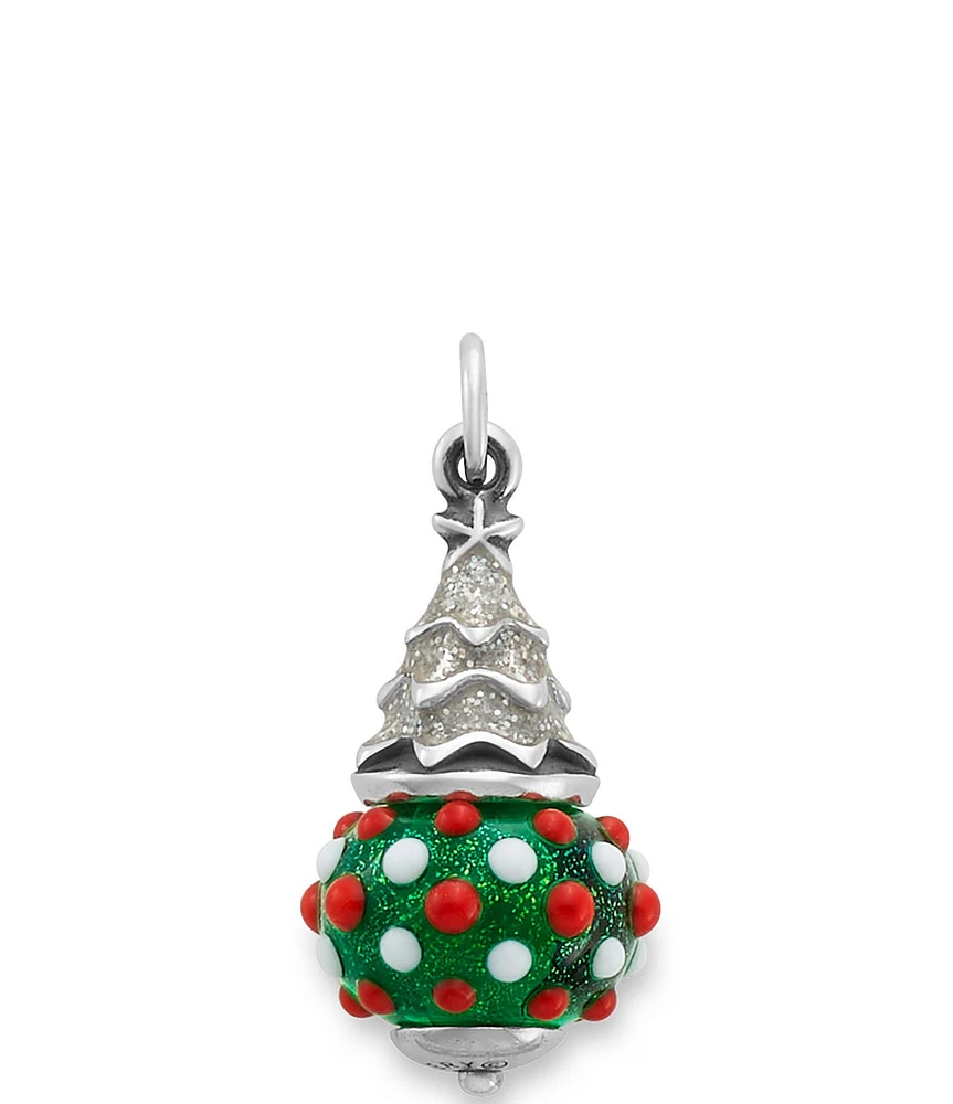 James Avery Enamel Glitter Christmas Tree Art Glass Charm