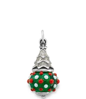 James Avery Enamel Glitter Christmas Tree Art Glass Charm