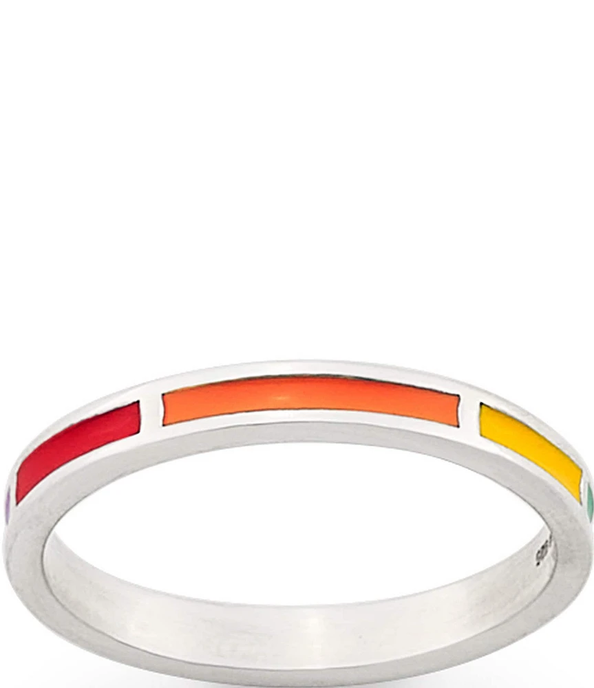 James Avery Enamel Mosaic Stacker Multi Color Band Ring