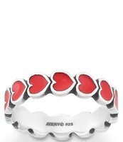 James Avery Enamel Connected Hearts Ring