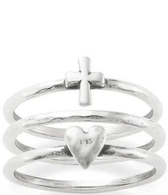 James Avery Faith & Love Ring Set