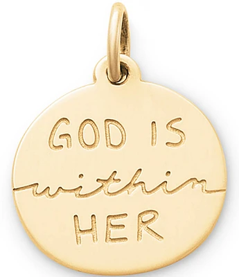 James Avery God Is Within Her 14K Charm