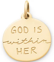 James Avery God Is Within Her 14K Charm