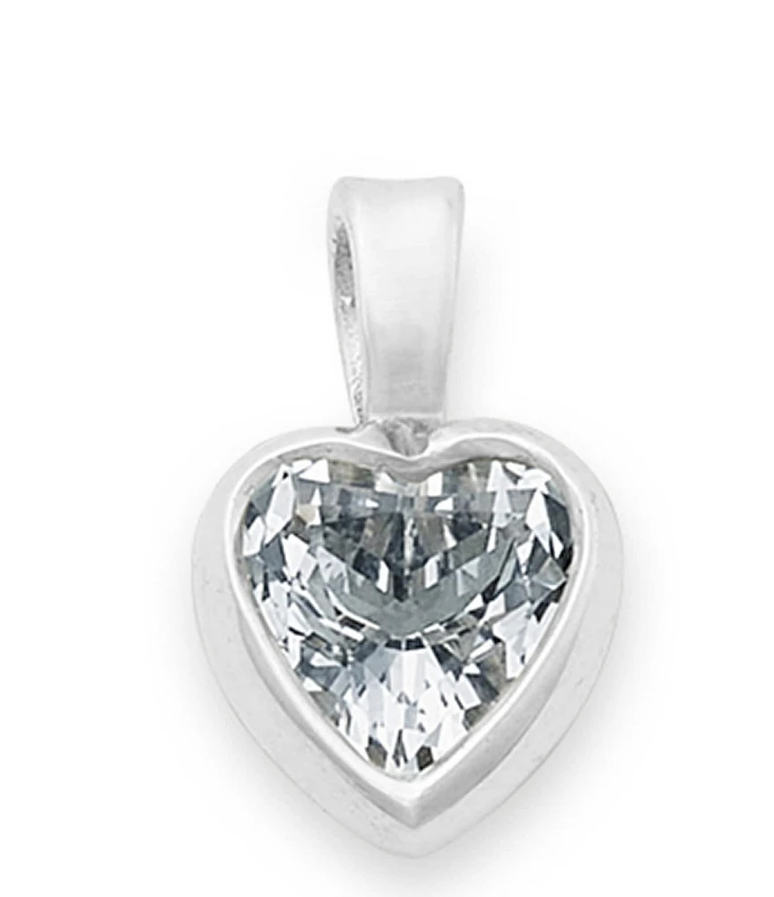 James Avery Heart Gemstone with Lab Created White Sapphire Charm