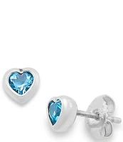 James Avery Heart Gemstone Stud Earrings