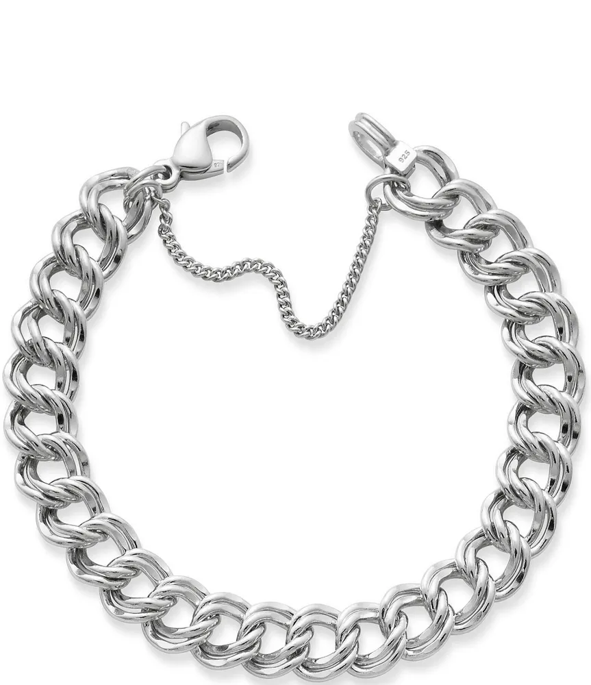 James Avery Heavy Double Curb Chain Charm Bracelet