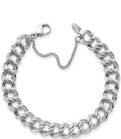 James Avery Heavy Double Curb Chain Charm Bracelet