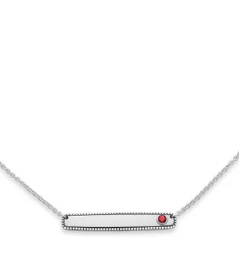 James Avery January Birthstone Garnet Engravable Horizon Necklace