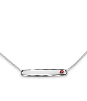 James Avery January Birthstone Garnet Engravable Horizon Collar Necklace
