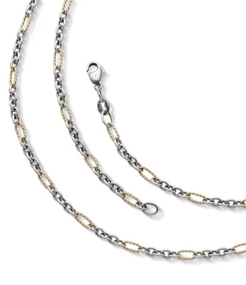 James Avery Silver/14K Gold Medium Cable Figaro Chain